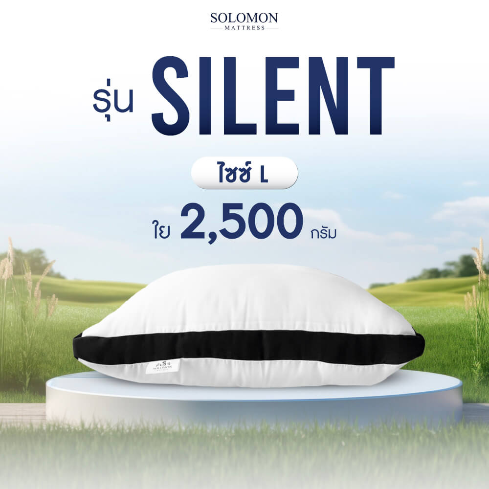 หมอนหนุนสุขภาพ SIZE L SOLOMON ใย 2,500 คุณภาพพรีเมียม รุ่น SILENT